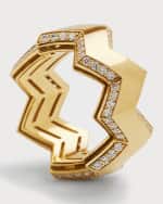 Image 3 of 5: Roberto Coin 18K Yellow Gold Diamond Zigzag Ring, Size 6.5