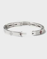 Image 3 of 5: Roberto Coin 18K White Gold Diamond Pave and Ruby Bangle