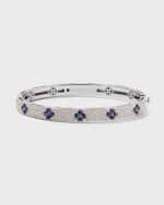 Image 1 of 5: Roberto Coin 18K White Gold Diamond and Blue Sapphire Bangle