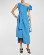 Image 2 of 6: Alexander McQueen Off-Shoulder Midi Dress with Ruched Bow Detail