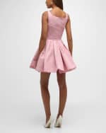 Image 3 of 6: Alexander McQueen Zip-Front Polyfaille Mini Dress