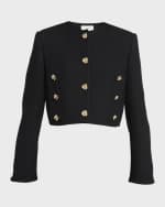 Image 2 of 7: Alexander McQueen Tweed Short Jacket with Gold Knot Buttons