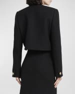 Image 4 of 7: Alexander McQueen Tweed Short Jacket with Gold Knot Buttons