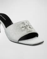 Image 2 of 4: Tory Burch Eleanor Pave Double T Slide Sandals