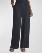 Image 1 of 5: Lafayette 148 New York High-Rise Wide-Leg Floral Jacquard Pants