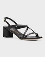 Image 5 of 6: Stuart Weitzman Oasis Maui Leather Slingback Sandals