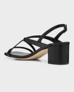 Image 3 of 6: Stuart Weitzman Oasis Maui Leather Slingback Sandals
