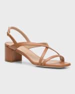 Image 5 of 6: Stuart Weitzman Oasis Maui Leather Slingback Sandals
