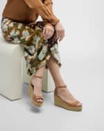 Image 2 of 6: Stuart Weitzman Nudista Leather Ankle-Strap Wedge Espadrilles