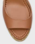 Image 4 of 6: Stuart Weitzman Nudista Leather Ankle-Strap Wedge Espadrilles