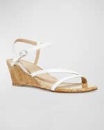 Image 5 of 6: Stuart Weitzman Oasis Patent Ankle-Strap Wedge Sandals