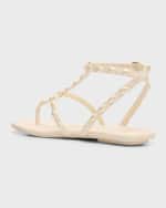 Image 3 of 6: Stuart Weitzman Pearlita Stud T-Strap Sandals