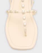 Image 4 of 6: Stuart Weitzman Pearlita Stud T-Strap Sandals