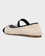 Image 3 of 6: Miu Miu Crochet Bicolor Ballerina Flats