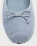 Image 4 of 6: Miu Miu Suede Logo Ballerina Flats