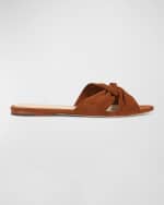 Image 1 of 4: Veronica Beard Seraphina Twisted Suede Slide Sandals