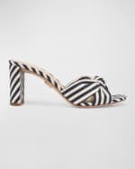 Image 1 of 4: Veronica Beard Ganita Knotted Stipe Slide Sandals