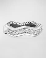 Image 1 of 3: David Yurman Zig Zag Stax Ring with Diamonds in Silver, 5mm