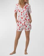 Image 1 of 4: BedHead Pajamas Heart-Print Cotton Jersey Shorty Pajama Set