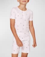 Image 4 of 4: Petite Plume Kid's Pima Cotton Snug Fit Pajama Short Set, Size 7-14