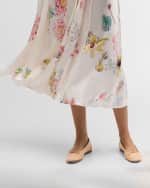 Image 2 of 6: Aeyde Delfina Leather Bow Ballerina Flats