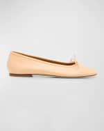 Image 1 of 6: Aeyde Delfina Leather Bow Ballerina Flats