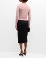 Image 3 of 7: Dolce&Gabbana Twinset Knit Pearly-Button Crewneck Cardigan