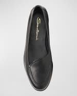 Image 4 of 4: Santoni Calfskin Slip-On Loafers