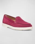 Image 3 of 4: Santoni Yaltamoc Suede Slip-On Loafers