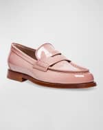Image 4 of 5: Santoni Airglow Patent Penny Loafers