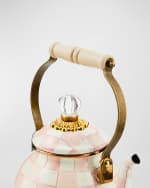 Image 2 of 3: MacKenzie-Childs Rosy Check Enamel Tea Kettle, 2 Quarts