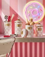 Image 2 of 2: MacKenzie-Childs Rosy Check Enamel Utensil Holder