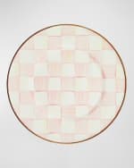 Image 1 of 2: MacKenzie-Childs Rosy Check Enamel Salad/Dessert Plate