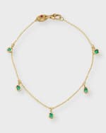 Image 1 of 5: Roberto Coin 18K Yellow Gold Emerald 5 Station Bracelet