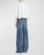 Image 3 of 6: Bottega Veneta High-Rise Wide-Leg Denim Boyfriend Trousers