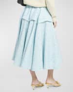 Image 4 of 6: Bottega Veneta Tiered Midi Circle Skirt
