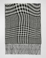 Image 2 of 3: Burberry Men's Warped Check Scarf