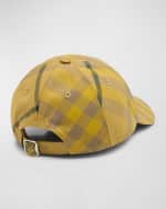 Image 2 of 2: Burberry Men's Washed Check 6-Panel Baseball Hat