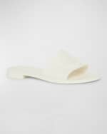 Image 5 of 6: Moncler Mon Rubber Logo Flat Slide Sandals