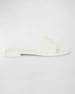 Image 1 of 6: Moncler Mon Rubber Logo Flat Slide Sandals