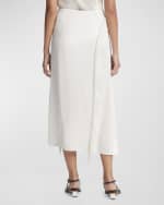Image 3 of 4: Vince Fringe Draped Asymmetric Midi Skirt