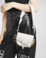 Image 3 of 6: Loewe Gate Dual Mini Crossbody Bag in Bicolor Leather with Jacquard Strap