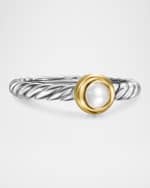 Image 1 of 3: David Yurman Cable Flex Ring with Gemstone in Silver and 14K Gold, 2.8mm