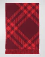 Image 2 of 3: Burberry Kid's Bias Check Merino Wool Scarf