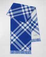 Image 1 of 3: Burberry Boy's Bias Check Merino Wool Scarf
