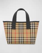 Image 1 of 6: Burberry Kid's Check Tote Bag