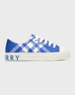 Image 1 of 10: Burberry Boy's Mini Jack Check Low-Top Sneakers, Toddlers/Kids