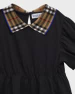 Image 3 of 3: Burberry Girl's Alesea Check Collar Polo Dress, Size 6M-2