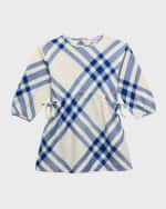Image 1 of 3: Burberry Girl's Trevelle Long-Sleeve Bias Check Dress, Size 12M-2