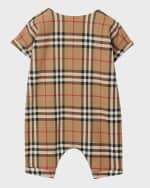 Image 2 of 2: Burberry Kid's Lennox Woven Check Playsuit, Size 1M-18M